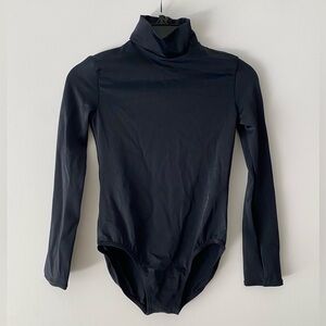 Balera Black Mock Neck Long Sleeve Dance Leotard